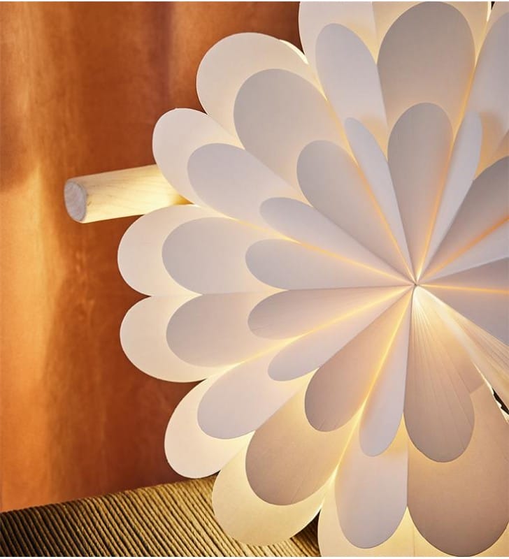 60cm papierowy biały kwiat dekoracja podświetlana do powieszenia Maravilla