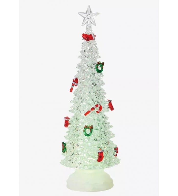 Podświetlana dekoracja świąteczna na półkę choinka Bro 35cm na baterie