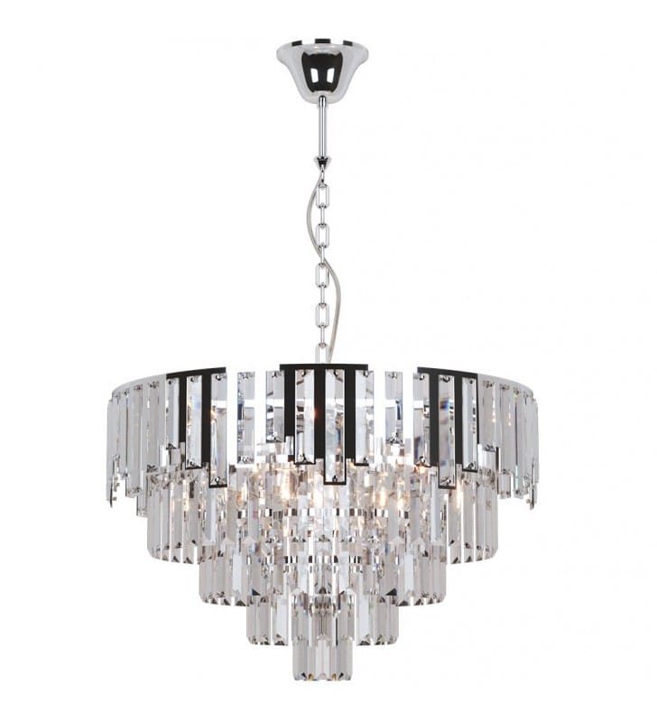 50cm lampa zwis z kryształami Cameron nad stół do jadalni do salonu sypialni kaskadowy klosz łańcuch 8xE14