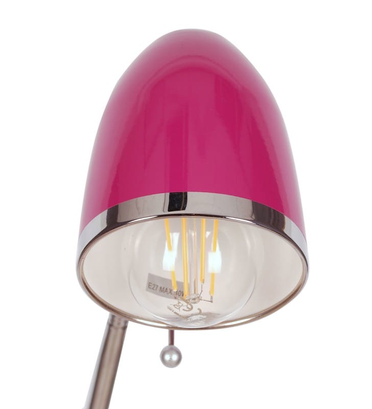 Różowa lampa podłogowa Kajtek I z giętkim ramieniem regulowana metal