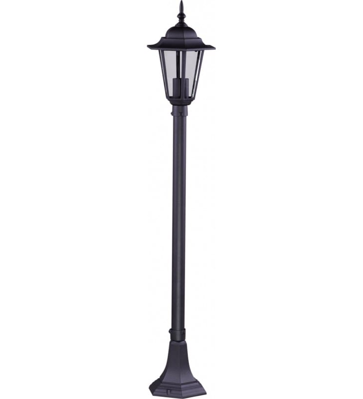 Czarny klasyczny słupek ogrodowy Standard latarenka
