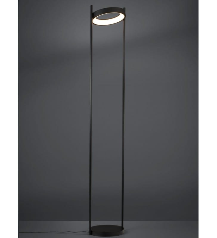Lampa stojąca z ruchomym kloszem Montefano LED czarna nowoczesna ze ściemniaczem dotykowym