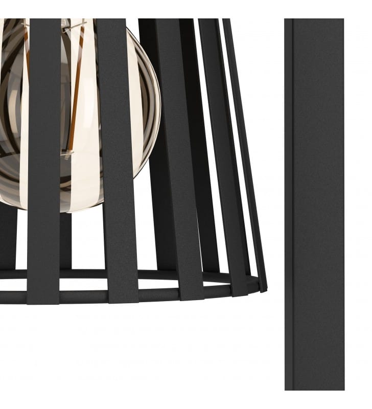 Industrialna metalowa lampa stołowa Bogota czarna na komodę do sypialni