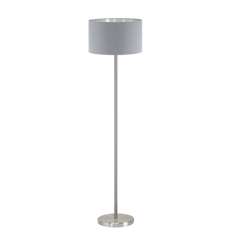 Maserlo lampa podłogowa w kolorze szarym abażur ze srebrnym środkiem Eglo