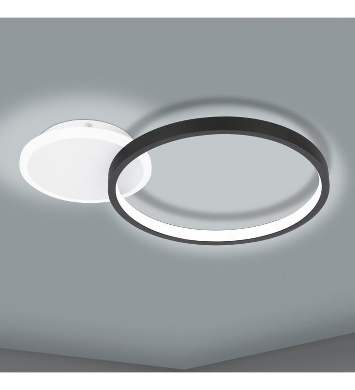 Czarno biała nowoczesna lampa LEDowa do salonu Gafares 2 okrągłe klosze