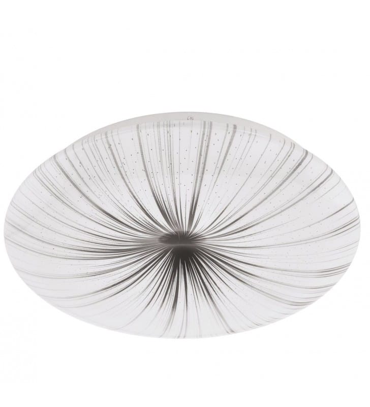 Plafon Nieves LED 31cm okrągły na przedpokój biały ze srebrnym wzorem tworzywo