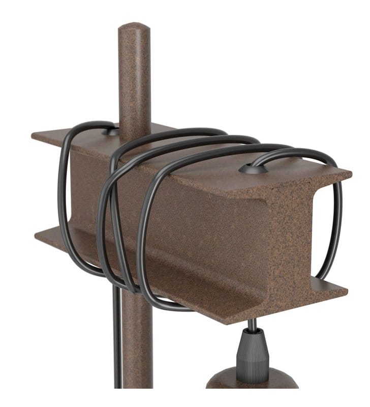 Lampa stołowa Townshend4 brąz antyczny metalowy profil wisząca żarówka