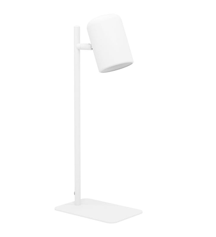 Biała lampka biurkowa Ceppino GU10 nowoczesna włącznik na przewodzie