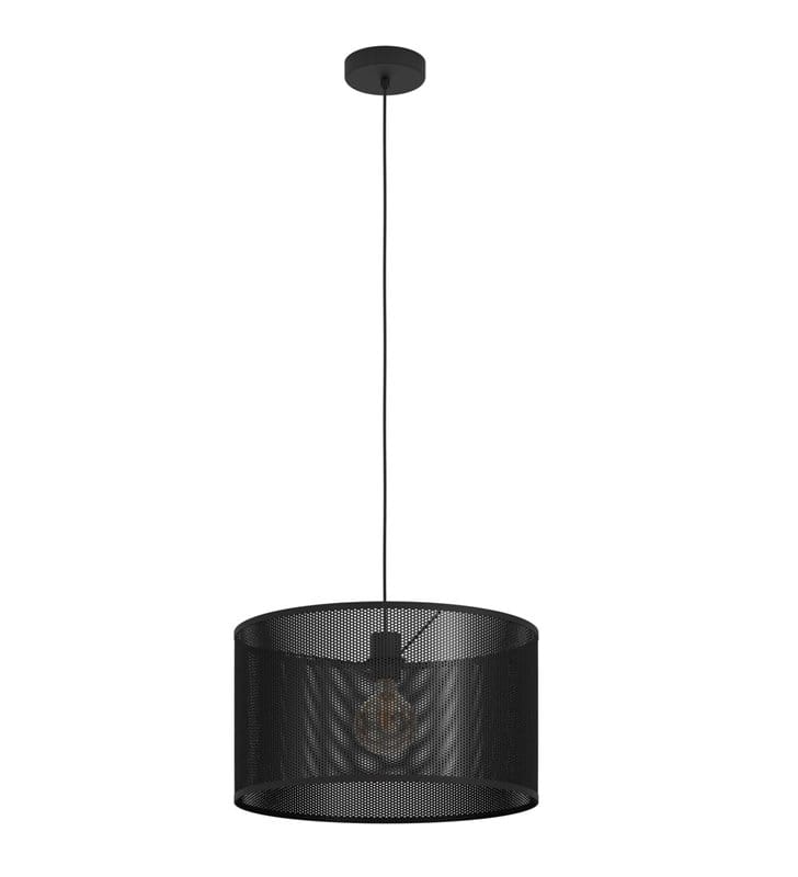 Lampa wisząca Manby czarna metalowa industrialna do kuchni