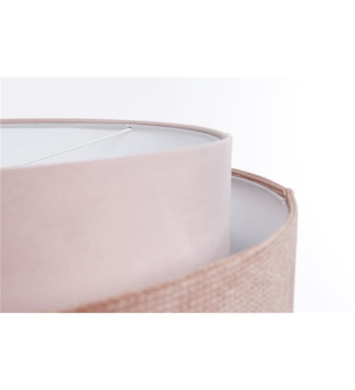 Lampa wisząca nowoczesna Andrea materiałowa różowa 60cm 1xE27