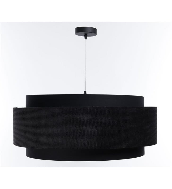 Lampa wisząca nowoczesna Dale czarna zwis do oświetlenia stołu 60cm srebrne wnętrze 1xE27