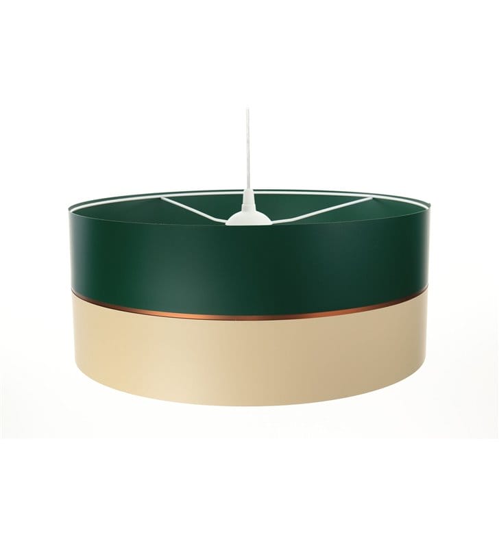 Lampa wisząca nowoczesna Joyce z abażurem nad stół zielono-kremowa