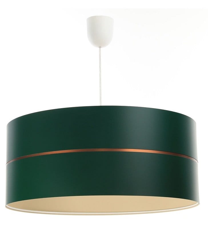 Lampa wisząca nowoczesna Carole zielona abażur z tworzywa wewnątrz kremowy