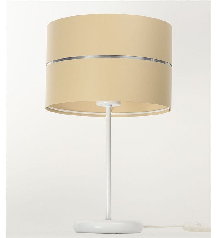 Lampa stołowa Bonnie kremowa nowoczesna na komodę tworzywo metal