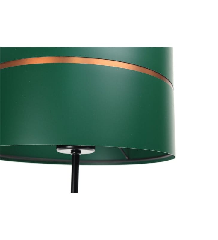 Nowoczesna lampa stołowa z abażurem Valerie zielony abażur czarna podstawa