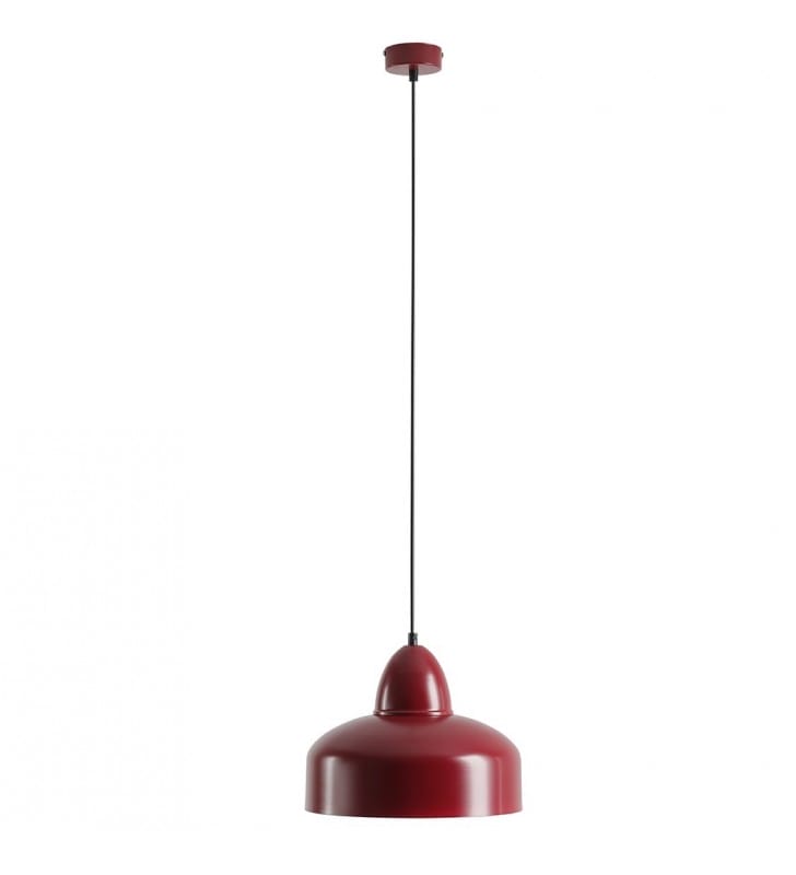 Lampa wisząca Como Red Wine czerwona z metalu do kuchni salonu sypialni pokoju młodzieżowego