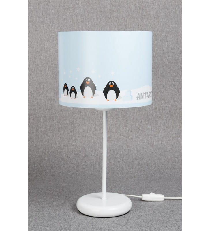 Dziecięca lampa nocna na komodę Antarctica do pokoju dziewczynki chłopca