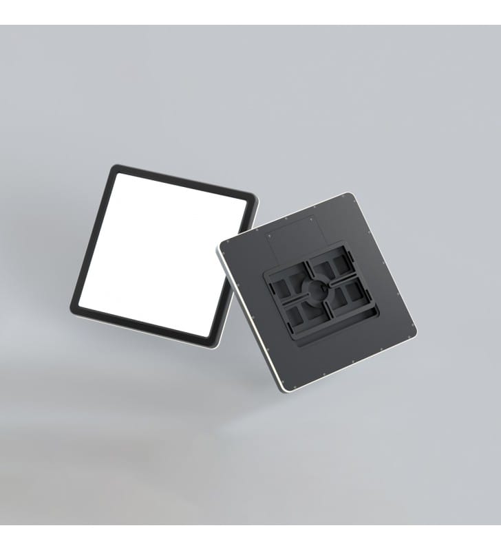 Mały kwadratowy czarny plafon Aleria 23cm LED