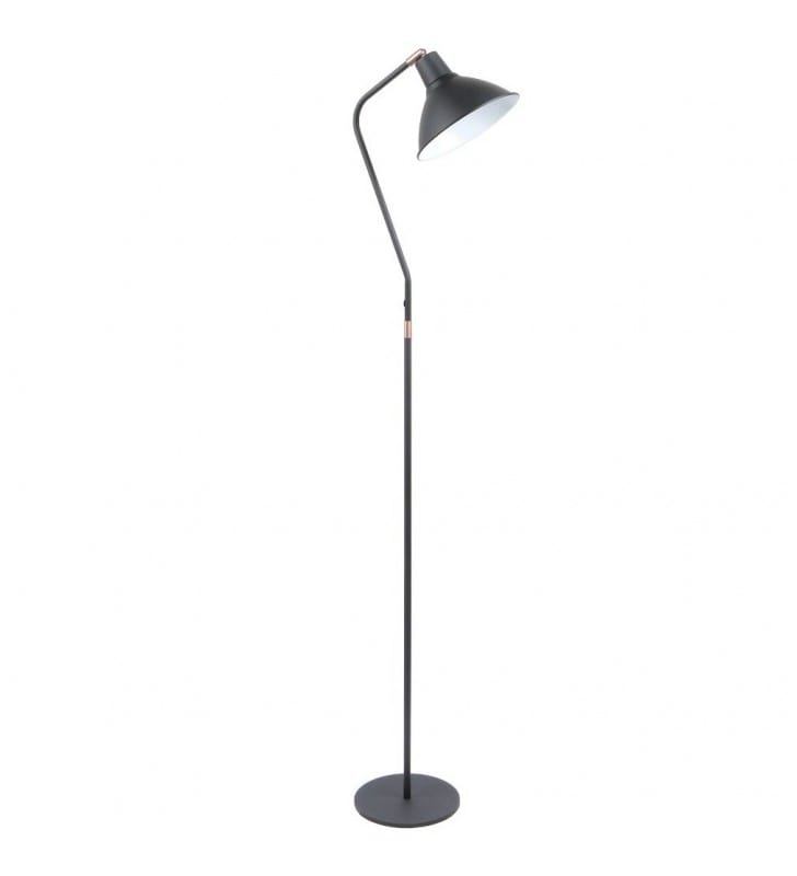 Lampa stojąca w stylu loftowym Celso czarna metalowa do salonu sypialni biura