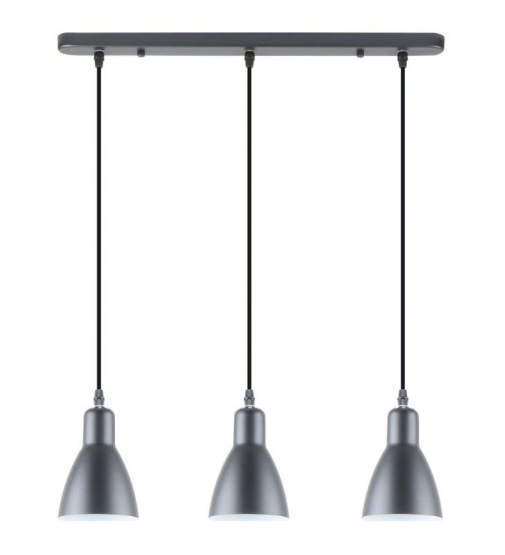 Loftowa potrójna lampa wisząca Mora czarna metalowa nad stół