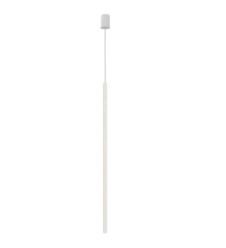 Nowoczesna minimalistyczna biała lampa wisząca Laser wąski klosz