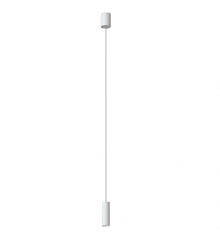 Lampa wisząca Fourty biała minimalistyczna w stylu technicznym