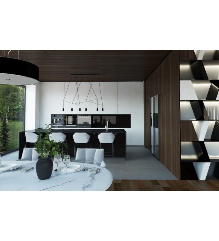 Designerska czarna lampa wisząca Imbria loftowa do salonu sypialni jadalni kuchni nad stół