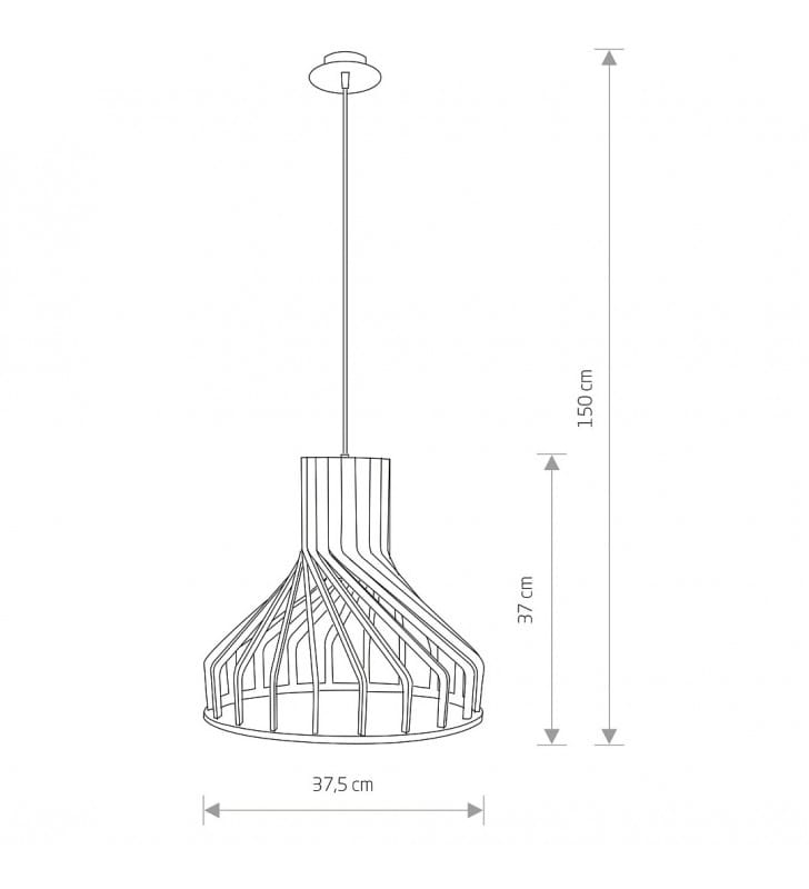 Drewniana naturalna lampa wisząca Bio klosz ażurowy 1xE27 styl eko boho skandynawski