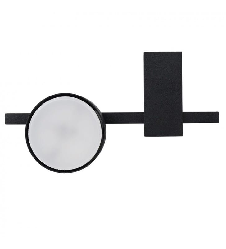 Mała pojedyncza lampa sufitowa Pills nowoczesna czarna okrągły klosz metal 1xGX53
