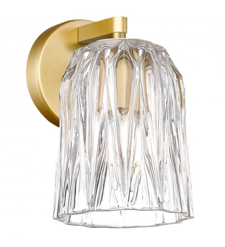 Tazza szklany kinkiet ze złotym metalem stylowa elegancki glamour