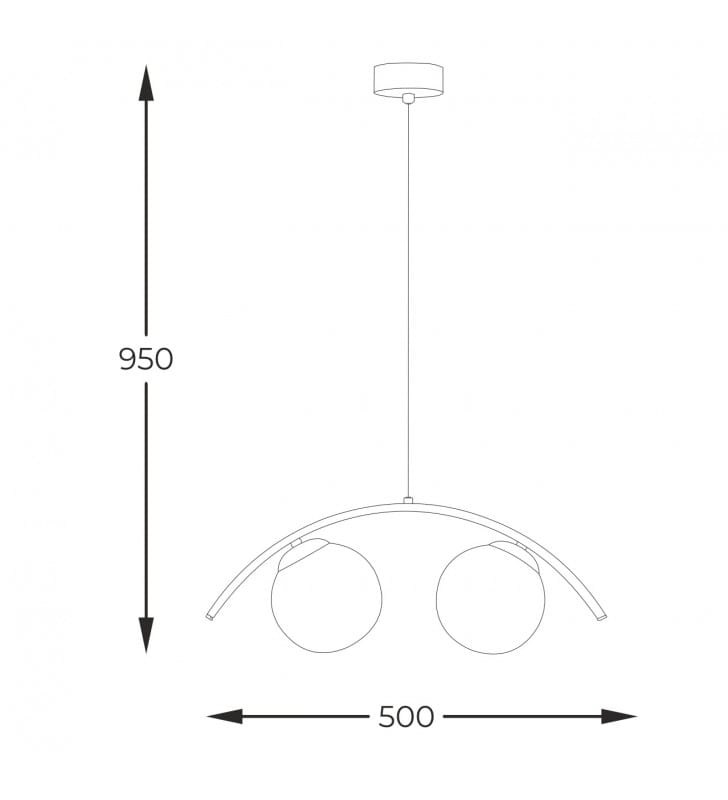 2 pkt czarna lampa wisząca Wave z okrągłymi kloszami do salonu sypialni Zuma line