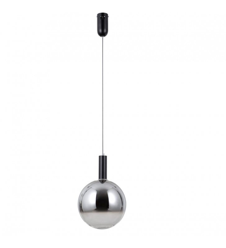 Czarna pojedyncza lampa wisząca Strela LED 25cm kula ball Italux