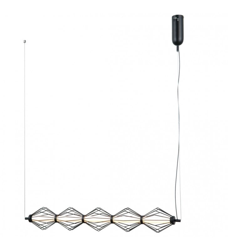 Lampa wisząca Sevil LED czarna stylowa podłużna nad stół blat wyspę kuchenną