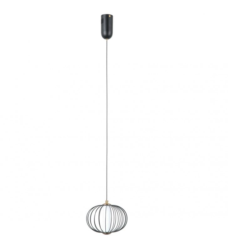 Lampa wisząca Rabel LED czarna pękata z metalu ciepła barwa światła Italux