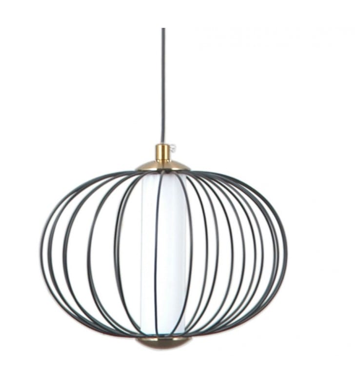 Lampa wisząca Rabel LED czarna pękata z metalu ciepła barwa światła Italux