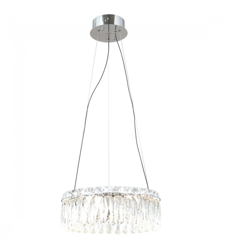 Niedużą kryształowa lampa wisząca do sypialni Nosta LED w stylu glamour