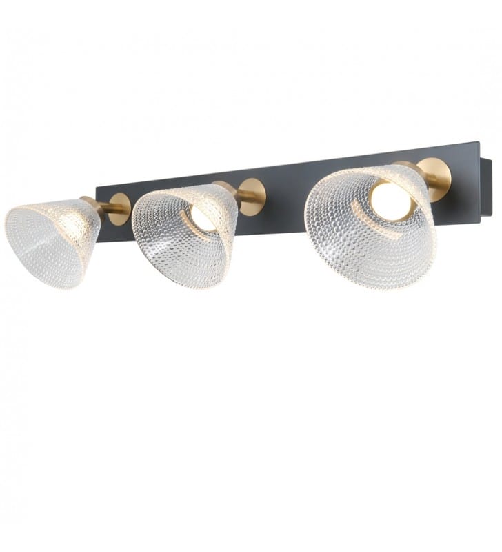 3 pkt czarno złota lampa ścienno sufitowa sufitowa Orella LED