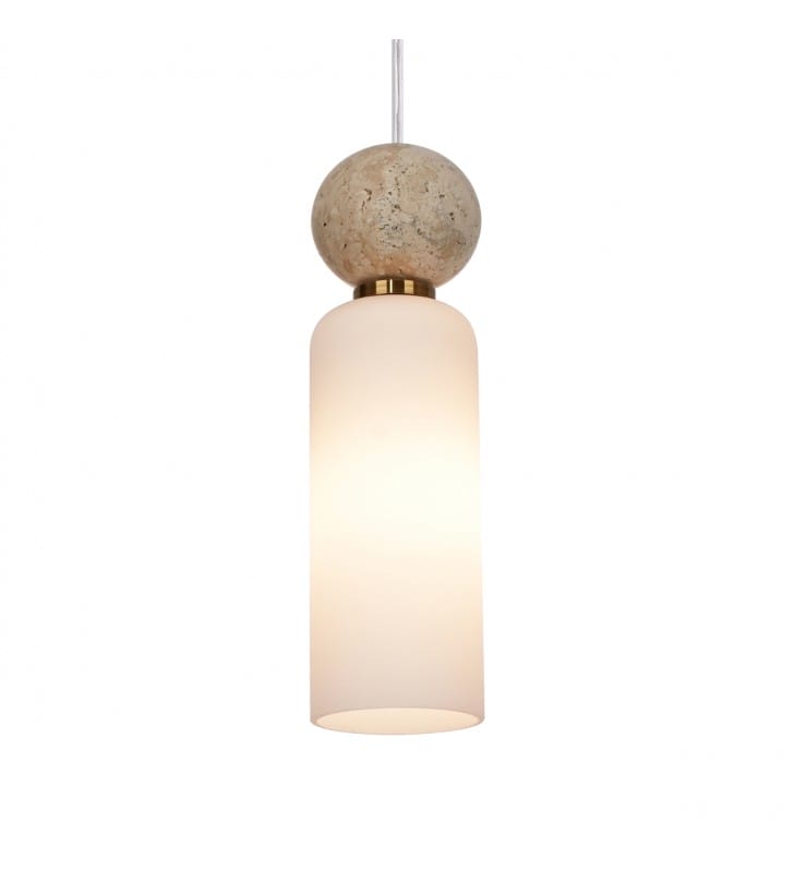 Pojedyncza szklana lampa wisząca na lince Santos mosiądz Italux